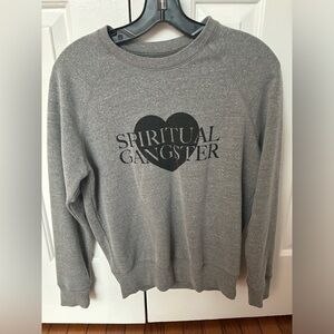 Spiritual Gangster Heart Sweater Grey